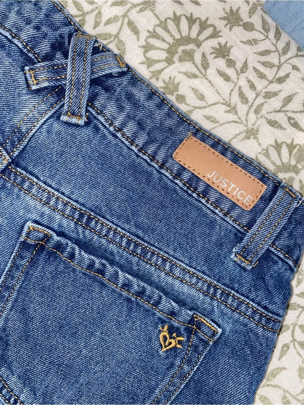 Justice Girls Blue Relaxed Barrel Jeans